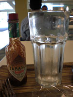 Large glass vs Tabasco sauce